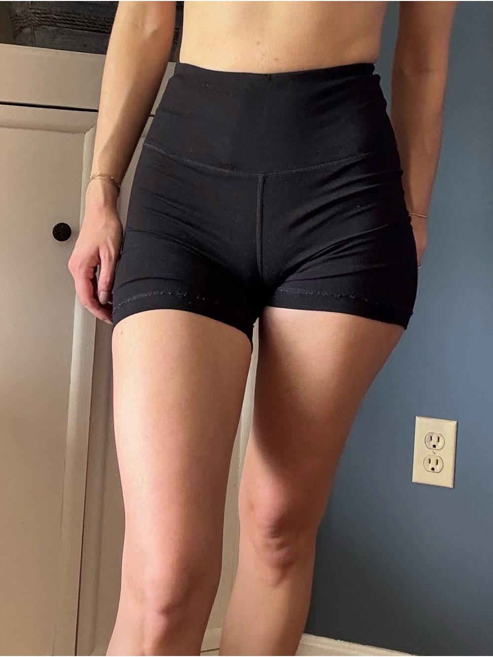 High-Waist Black Women's Active Shorts